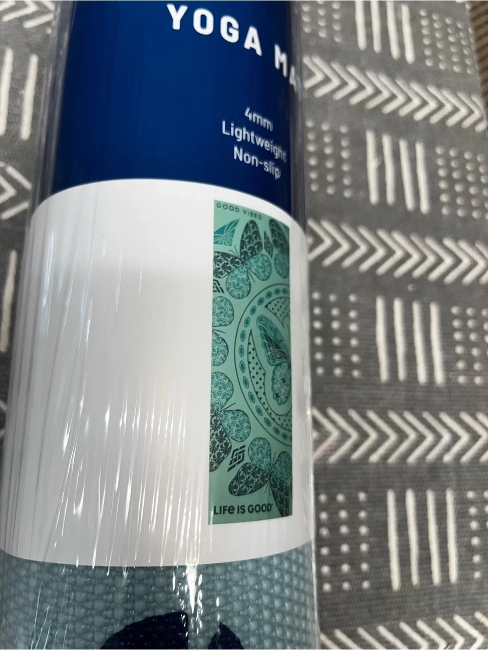 Life Is Good Blue Lightweight Non Slip Yoga Mat‎ Do What You Love 68